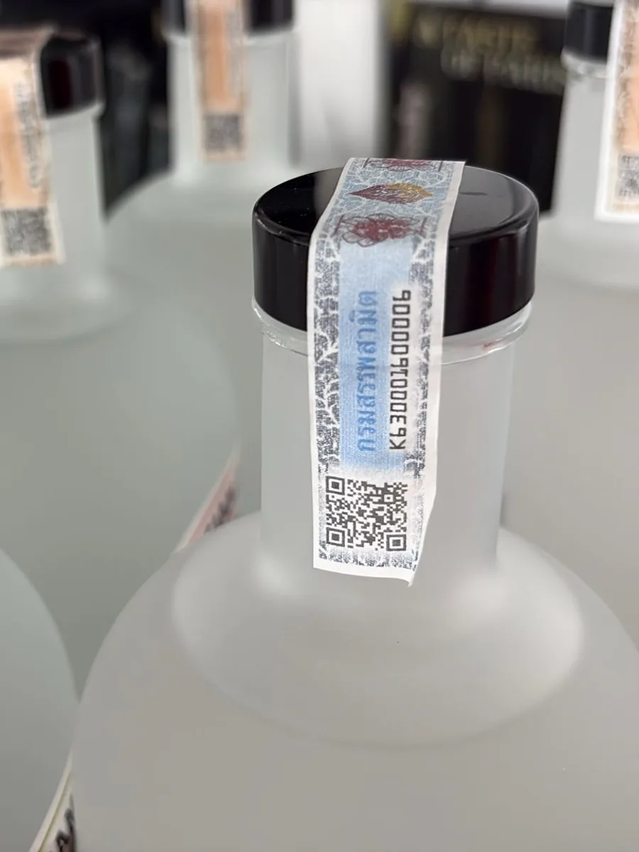 Hand-labelled bottles